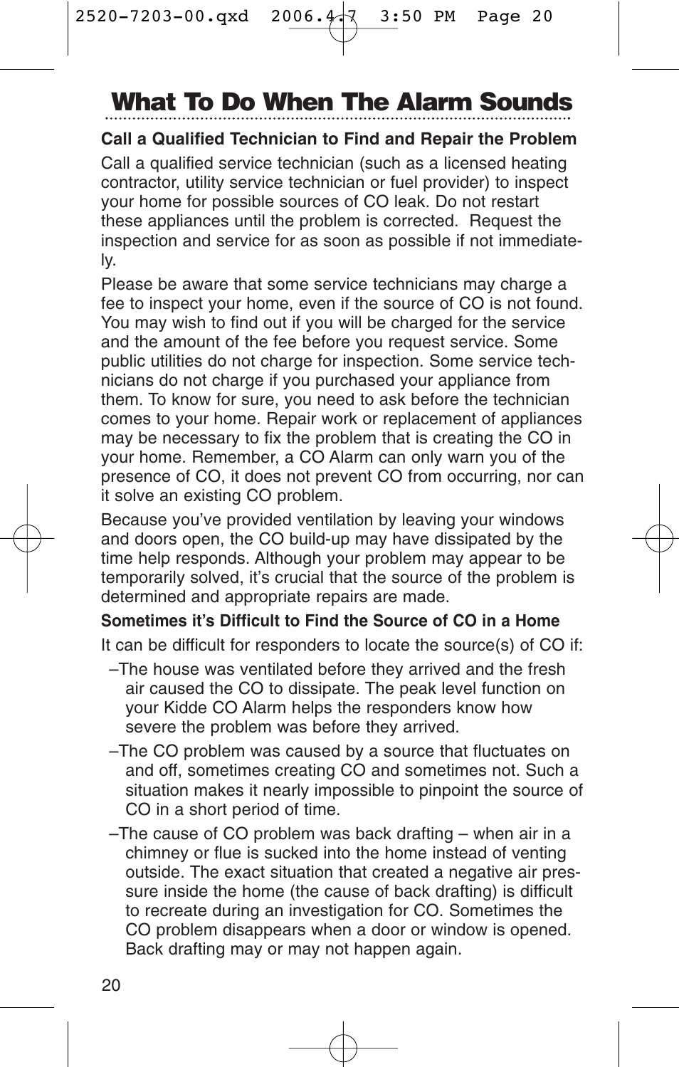 What to do when the alarm sounds | Kidde KN-COPD-3-UK User Manual | Page 22 / 29