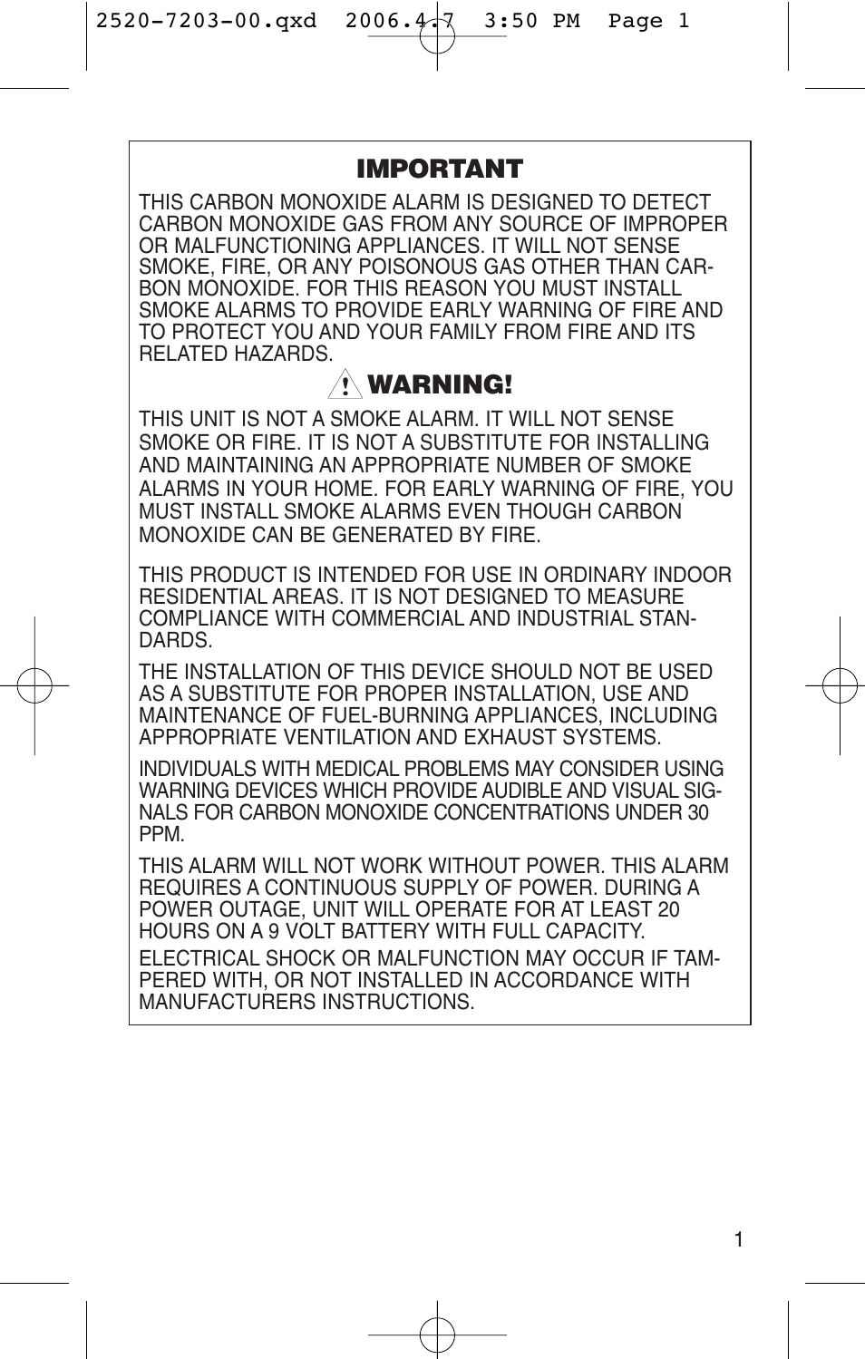 Important, Warning | Kidde KN-COPD-3-UK User Manual | Page 3 / 29