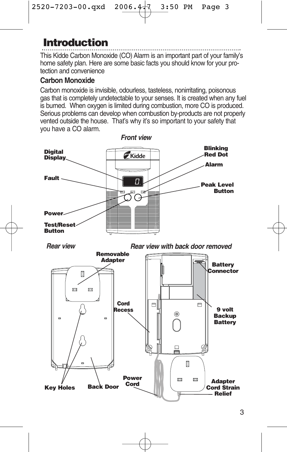 Introduction, Carbon monoxide | Kidde KN-COPD-3-UK User Manual | Page 5 / 29