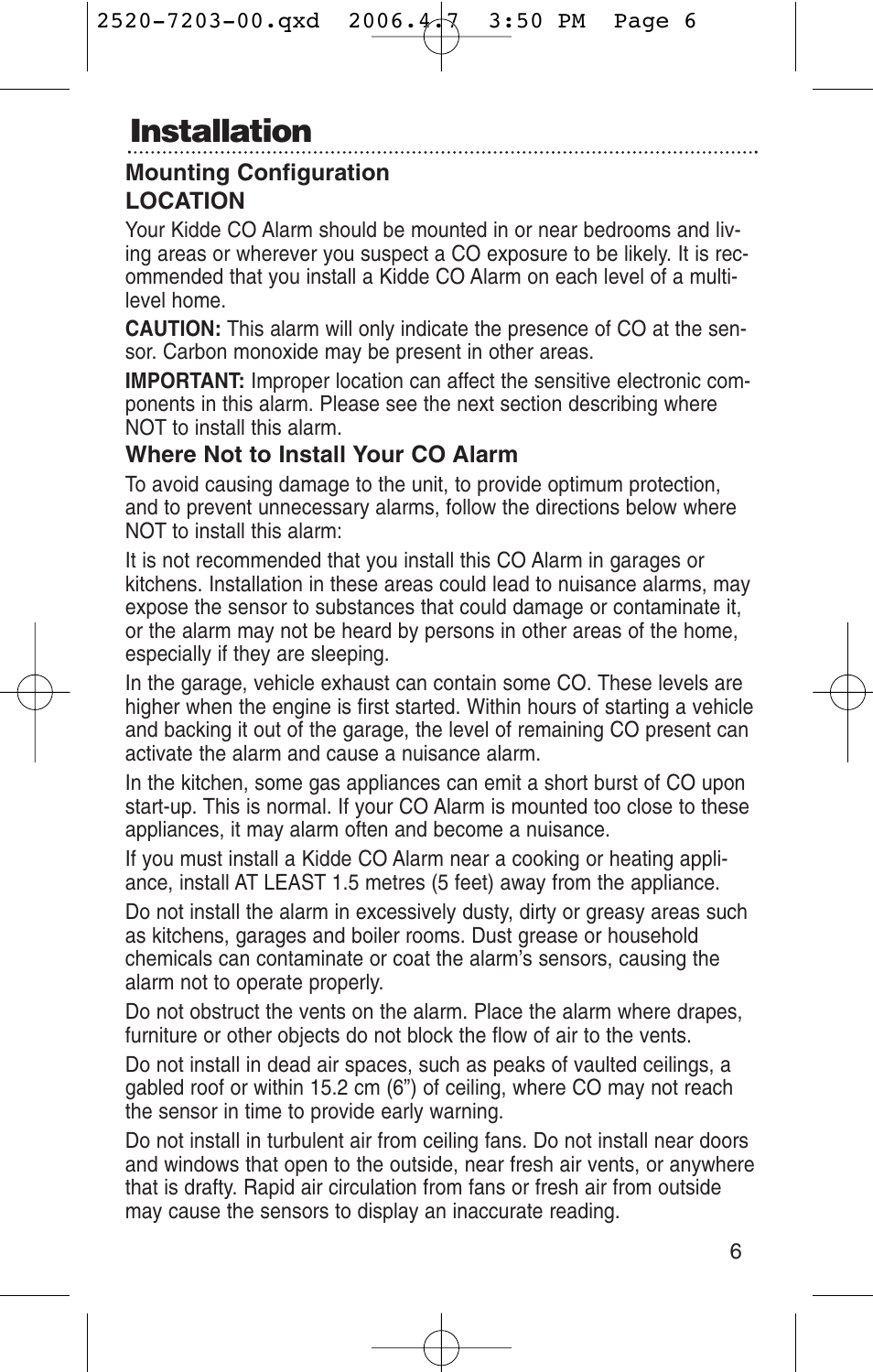 Installation | Kidde KN-COPD-3-UK User Manual | Page 8 / 29