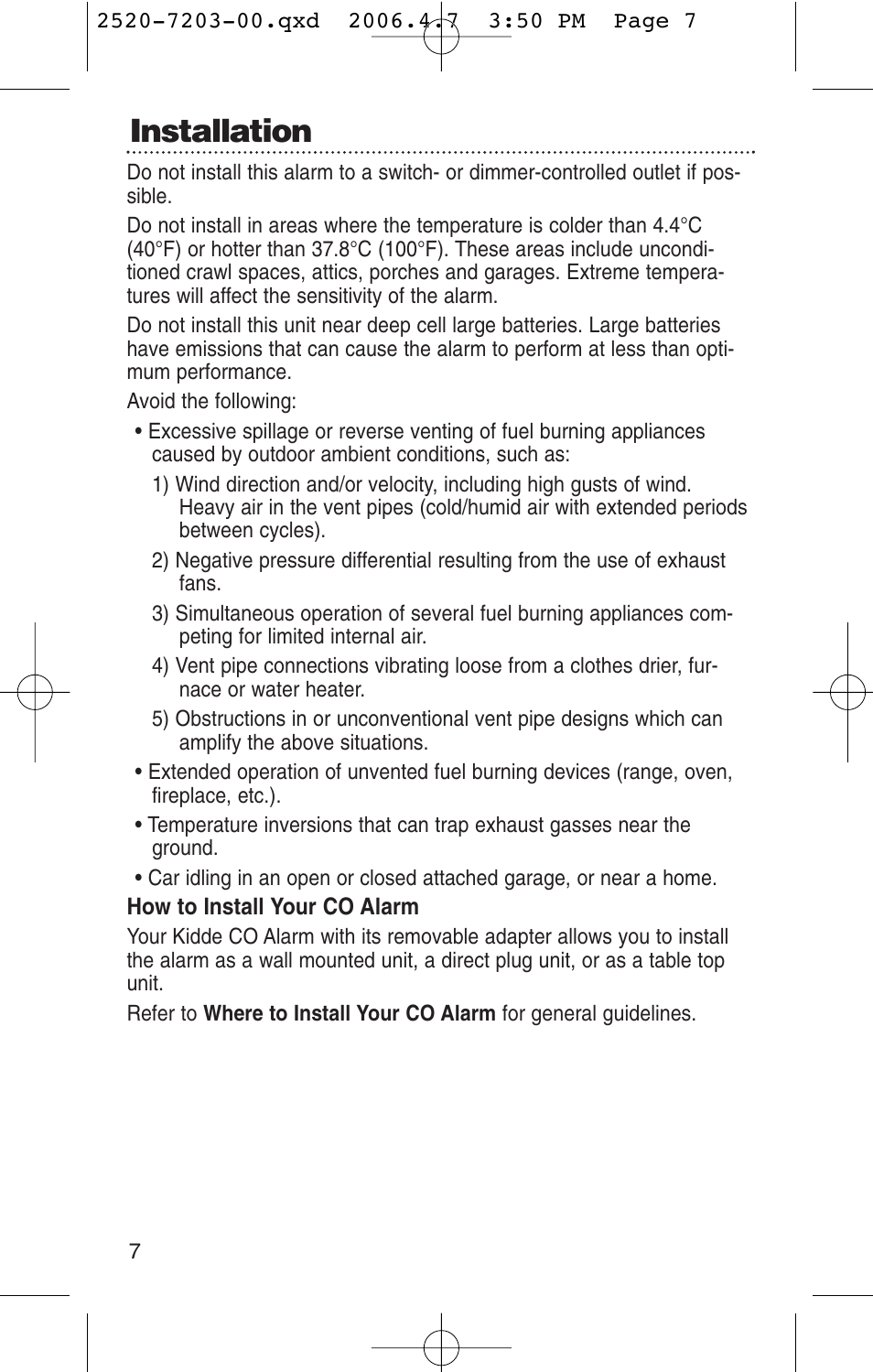 Installation | Kidde KN-COPD-3-UK User Manual | Page 9 / 29
