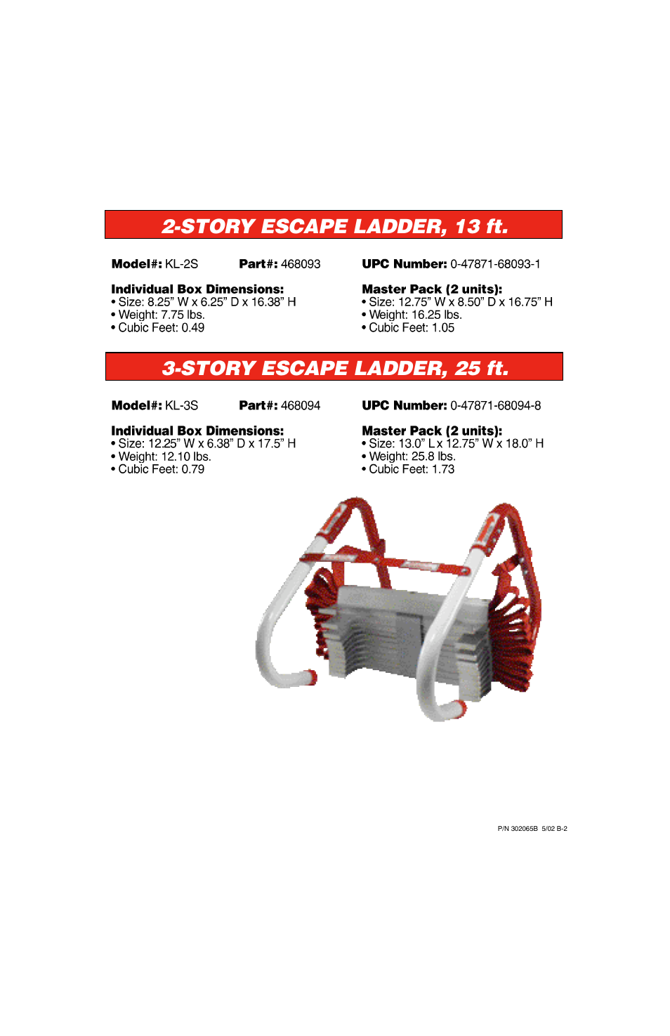 Kidde escape ladder | Kidde 468094 User Manual | Page 2 / 2