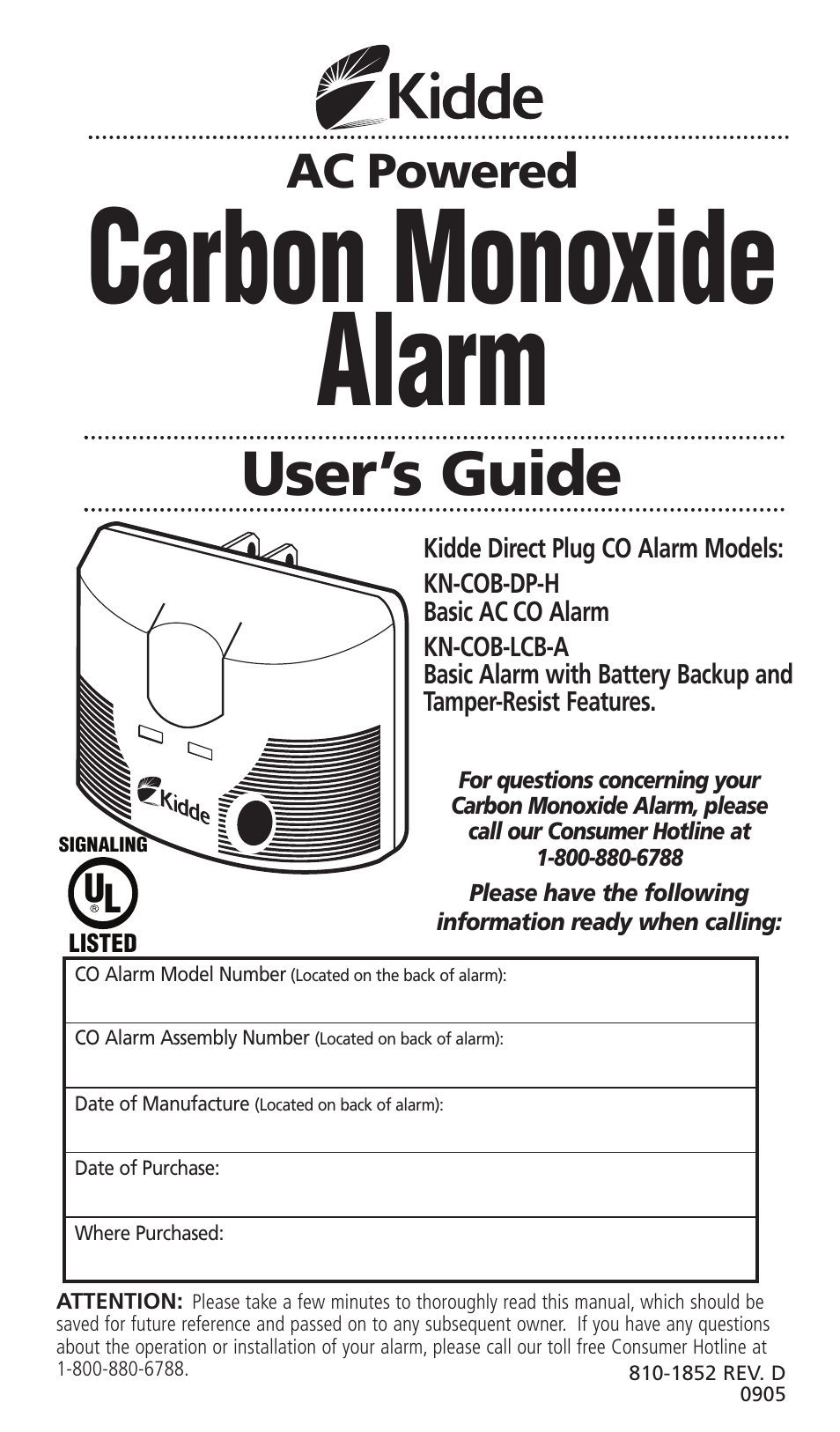 Kidde KN-COB-LCB-A User Manual | 25 pages