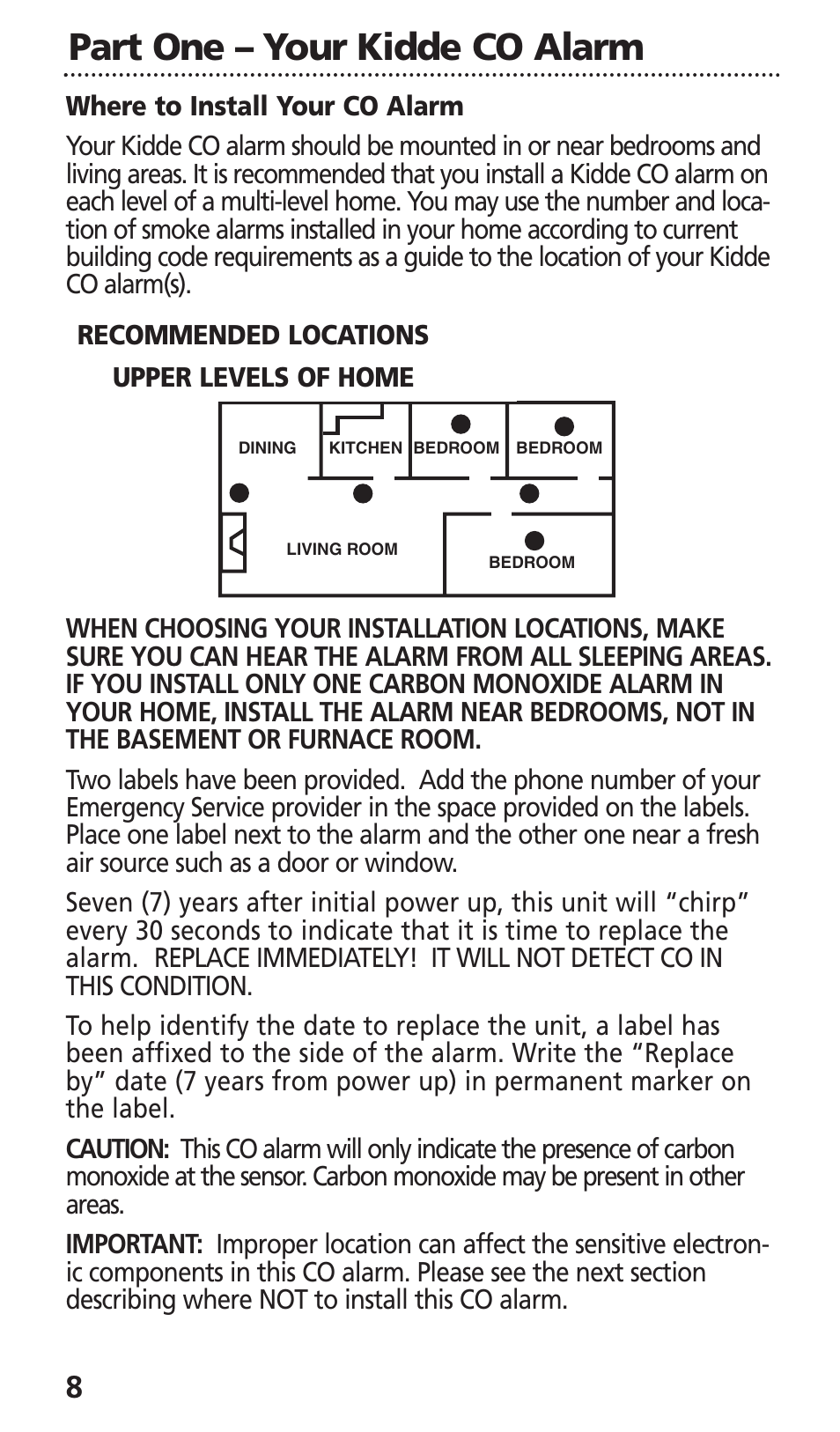 Part one – your kidde co alarm | Kidde KN-COB-LCB-A User Manual | Page 10 / 25