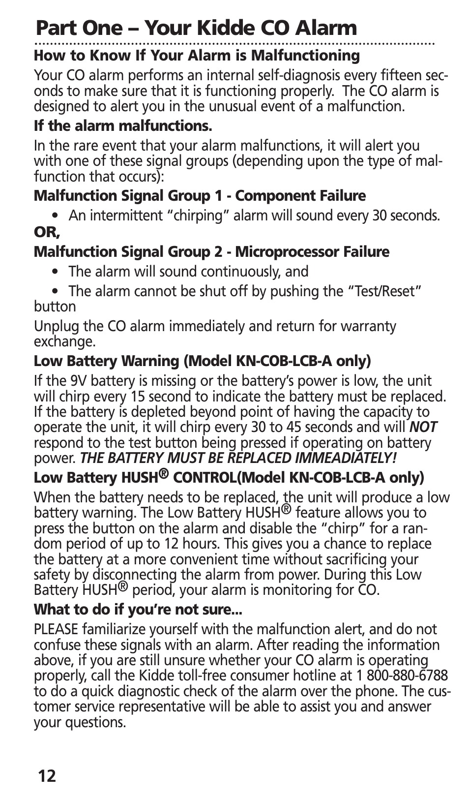 Part one – your kidde co alarm | Kidde KN-COB-LCB-A User Manual | Page 14 / 25