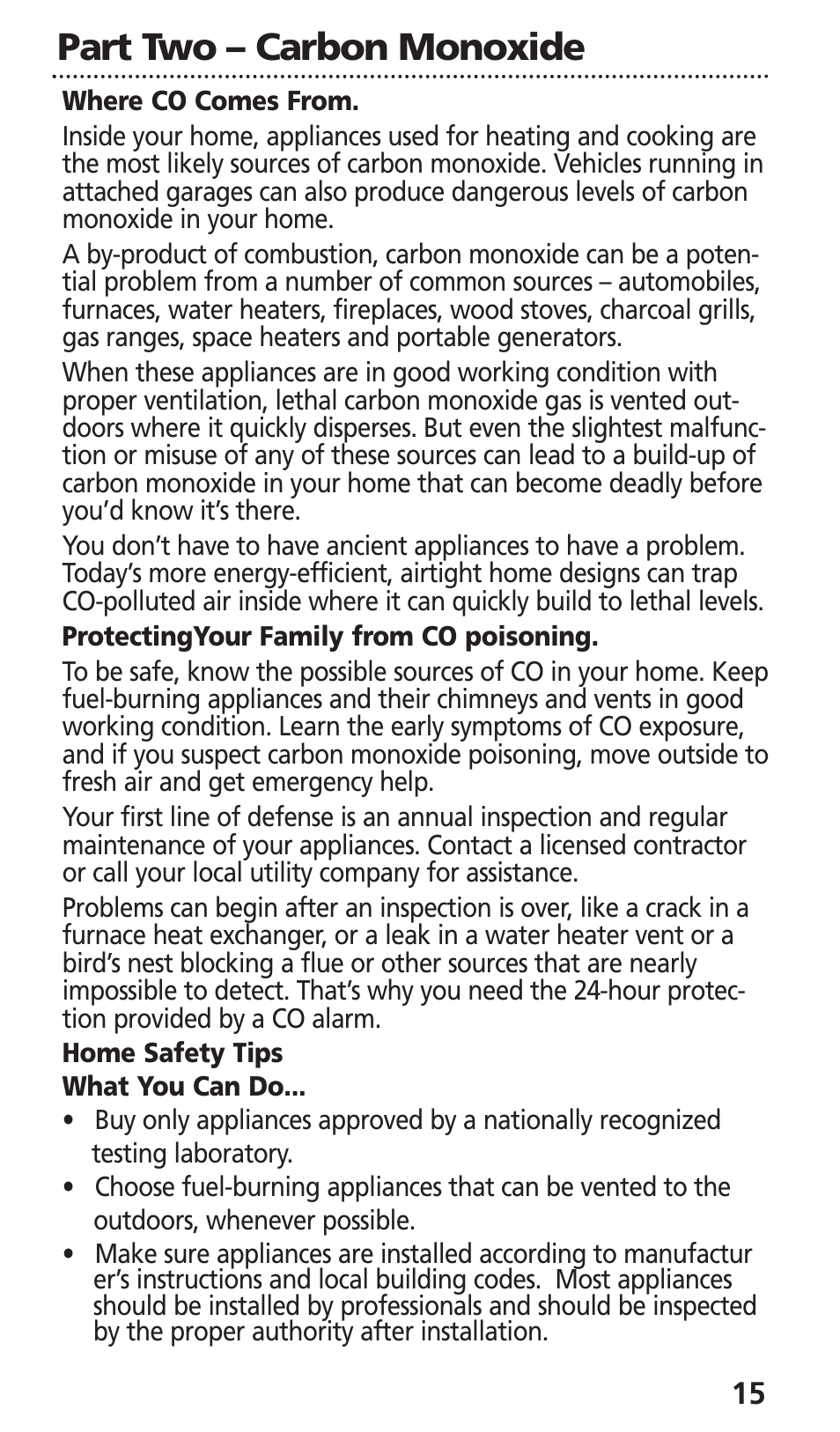 Part two – carbon monoxide | Kidde KN-COB-LCB-A User Manual | Page 17 / 25