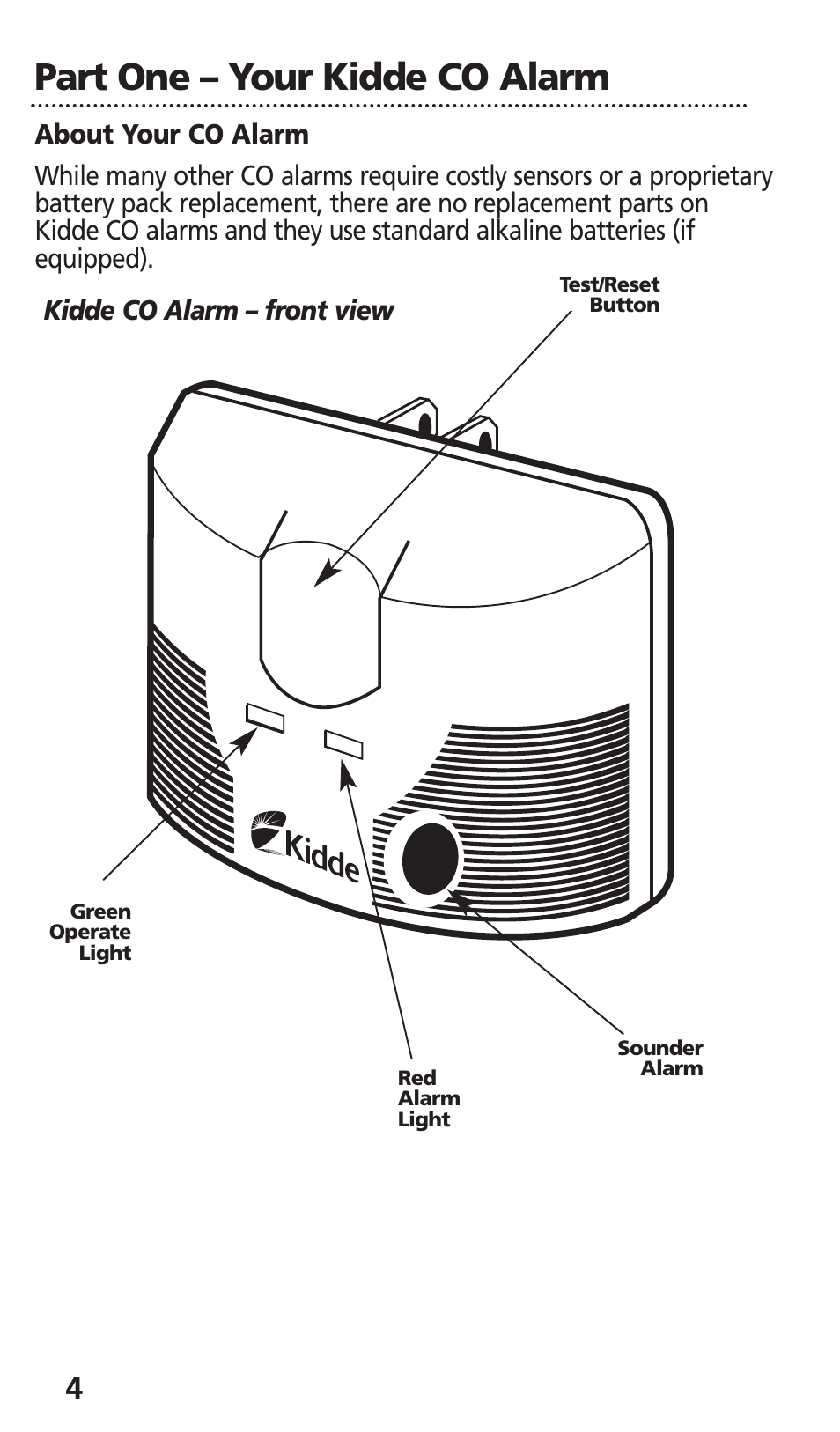 Part one – your kidde co alarm | Kidde KN-COB-LCB-A User Manual | Page 6 / 25