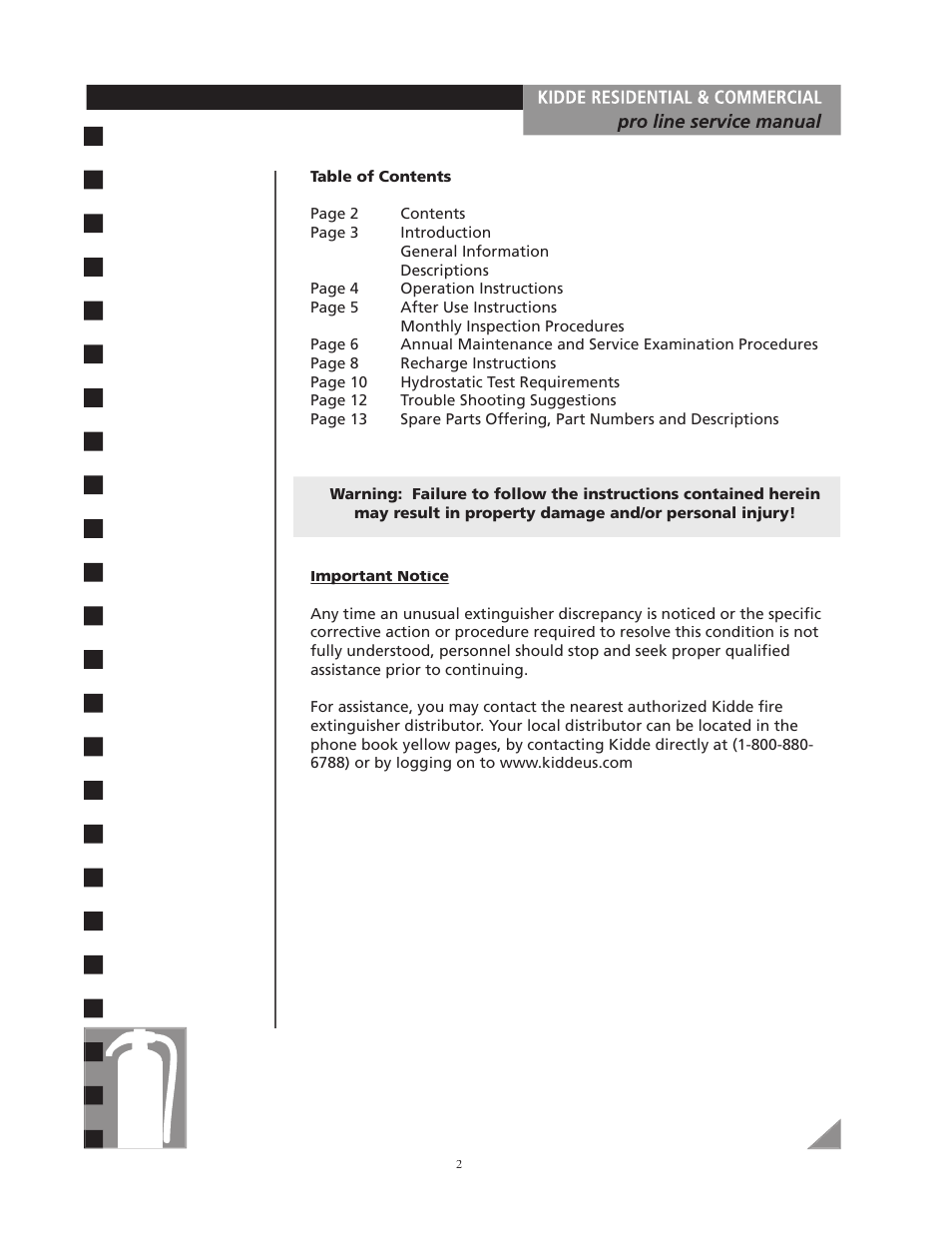Kidde Pro line User Manual | Page 2 / 16