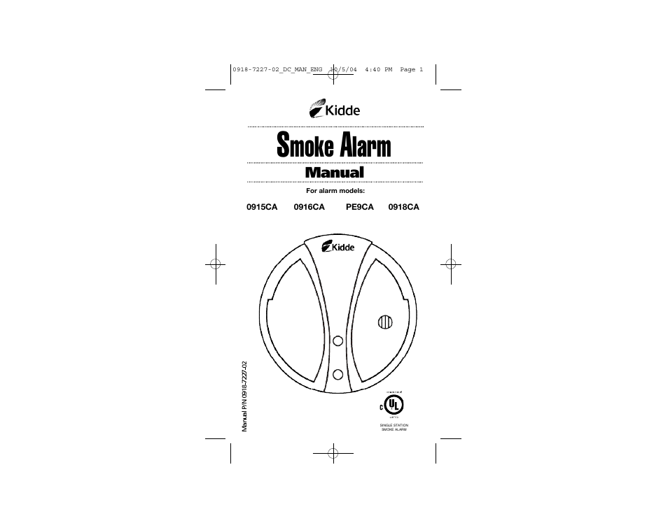 Kidde 0915CA User Manual | 12 pages