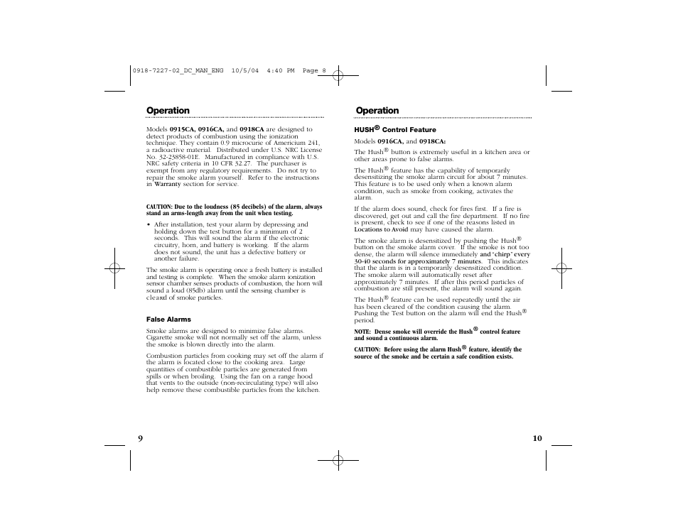 Kidde 0915CA User Manual | Page 6 / 12