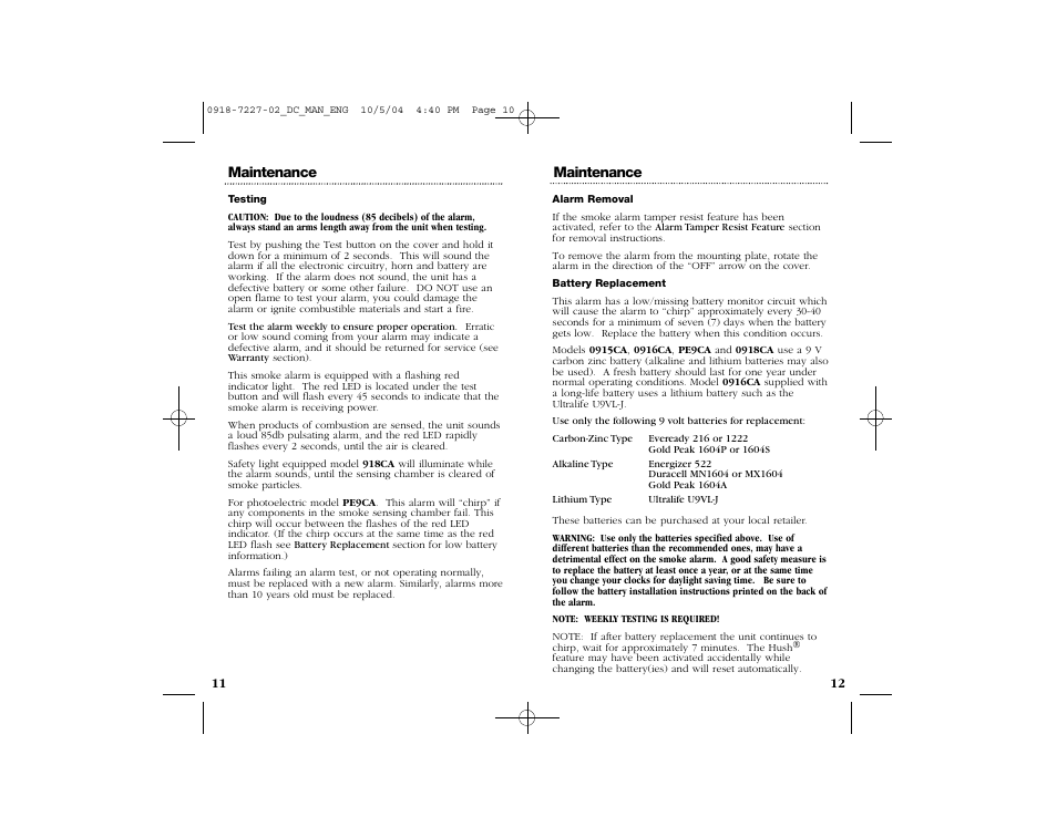 Kidde 0915CA User Manual | Page 7 / 12