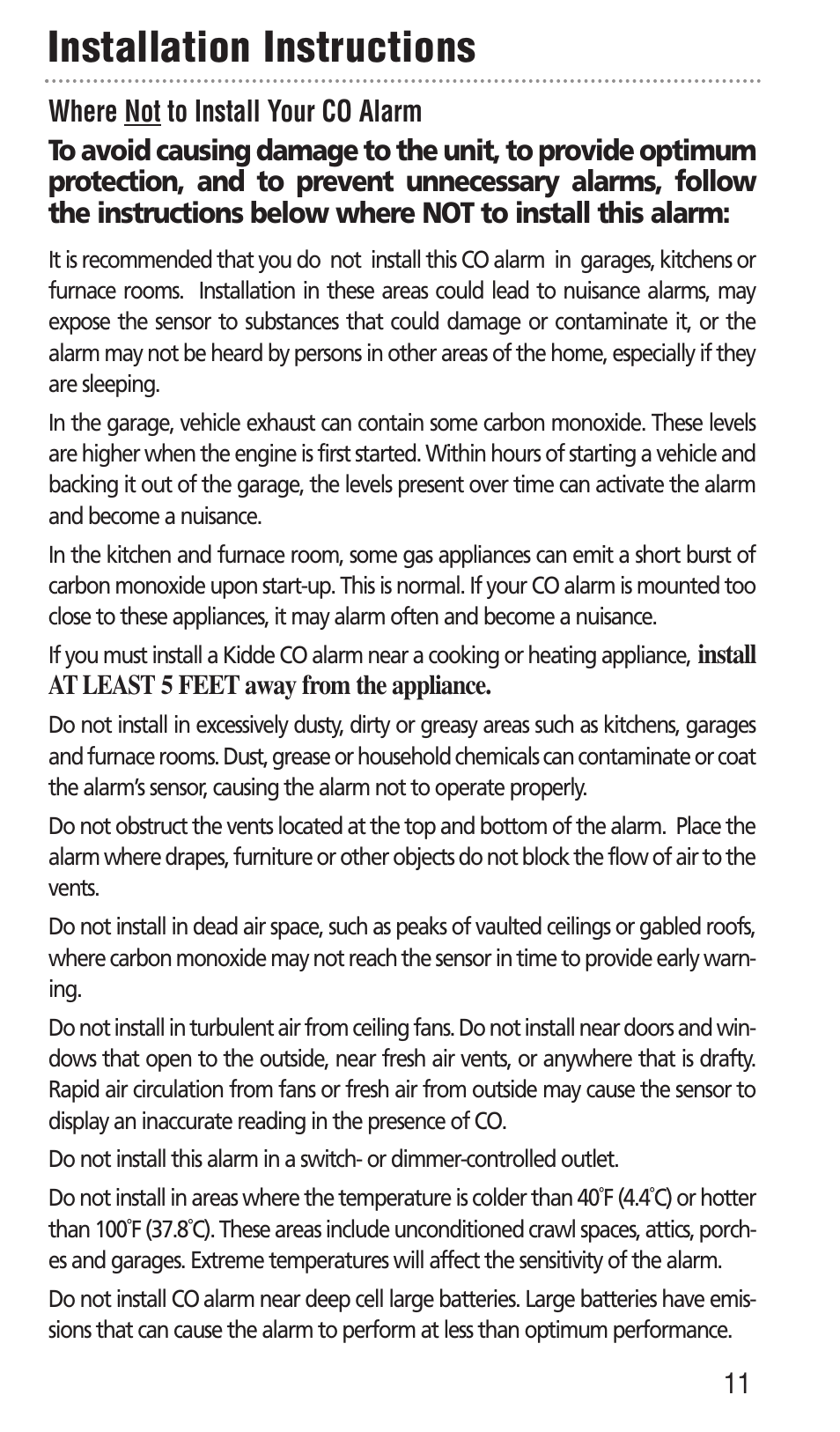 Installation instructions | Kidde KN-COPP-3 User Manual | Page 11 / 32