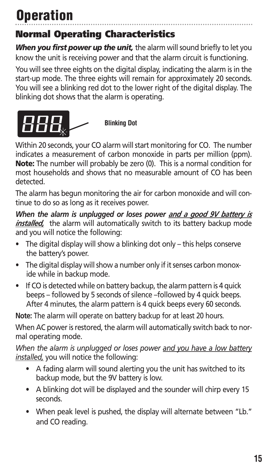 Operation | Kidde KN-COPP-3 User Manual | Page 15 / 32