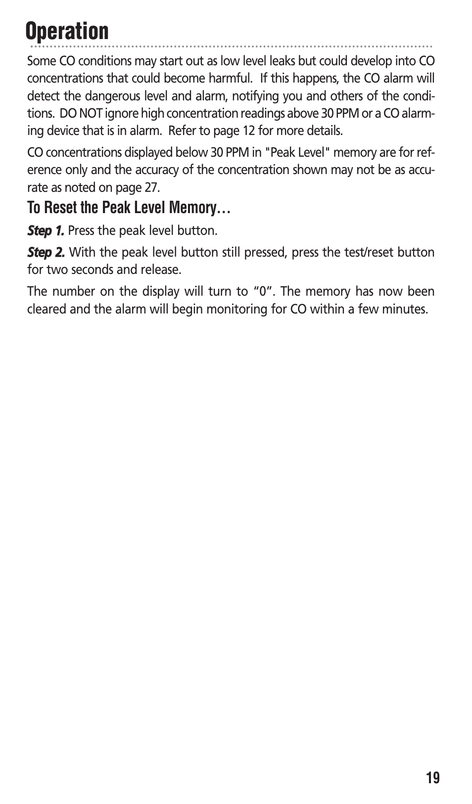 Operation | Kidde KN-COPP-3 User Manual | Page 19 / 32