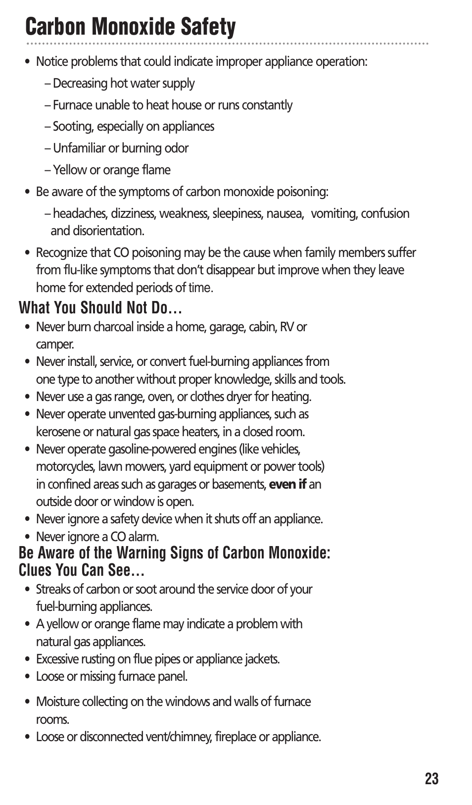 Carbon monoxide safety | Kidde KN-COPP-3 User Manual | Page 23 / 32