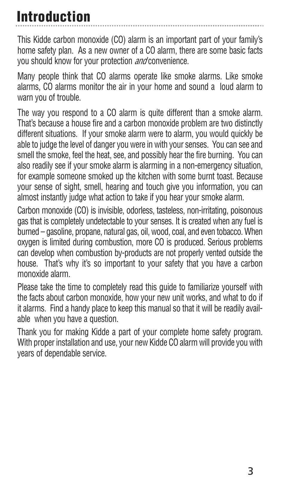 Introduction | Kidde KN-COPP-3 User Manual | Page 3 / 32