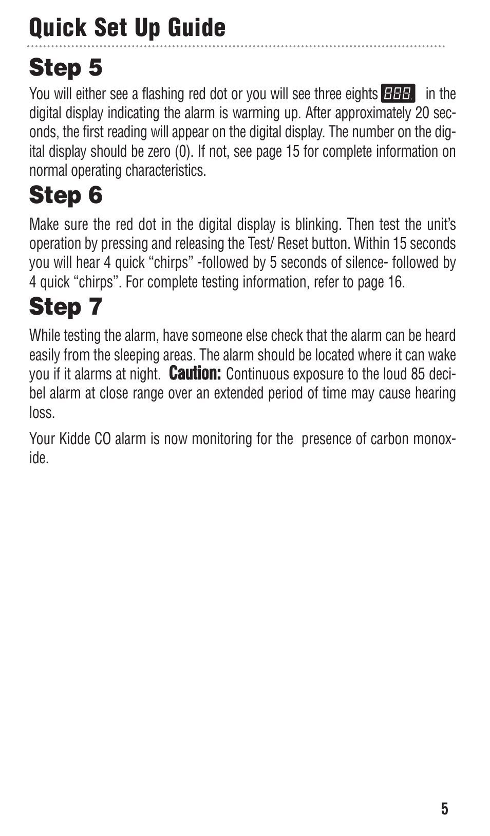 Step 5, Step 6, Step 7 | Quick set up guide | Kidde KN-COPP-3 User Manual | Page 5 / 32