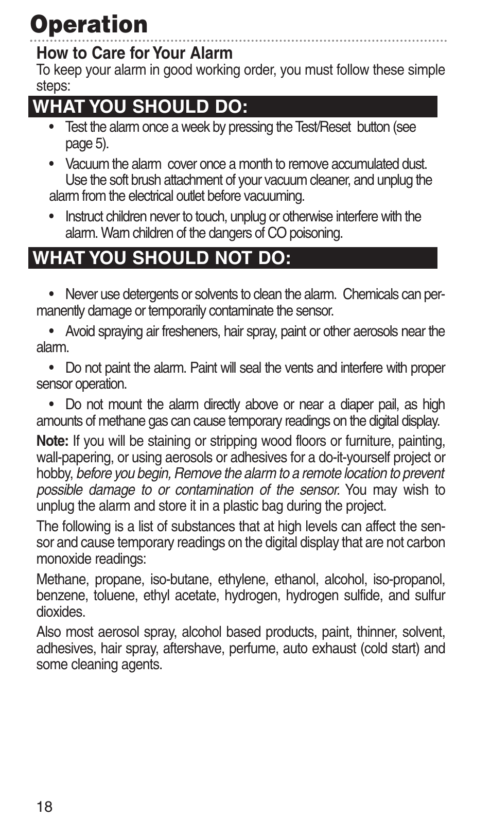 Operation, What you should not do: what you should do | Kidde KN-COPP-3-RC User Manual | Page 22 / 35