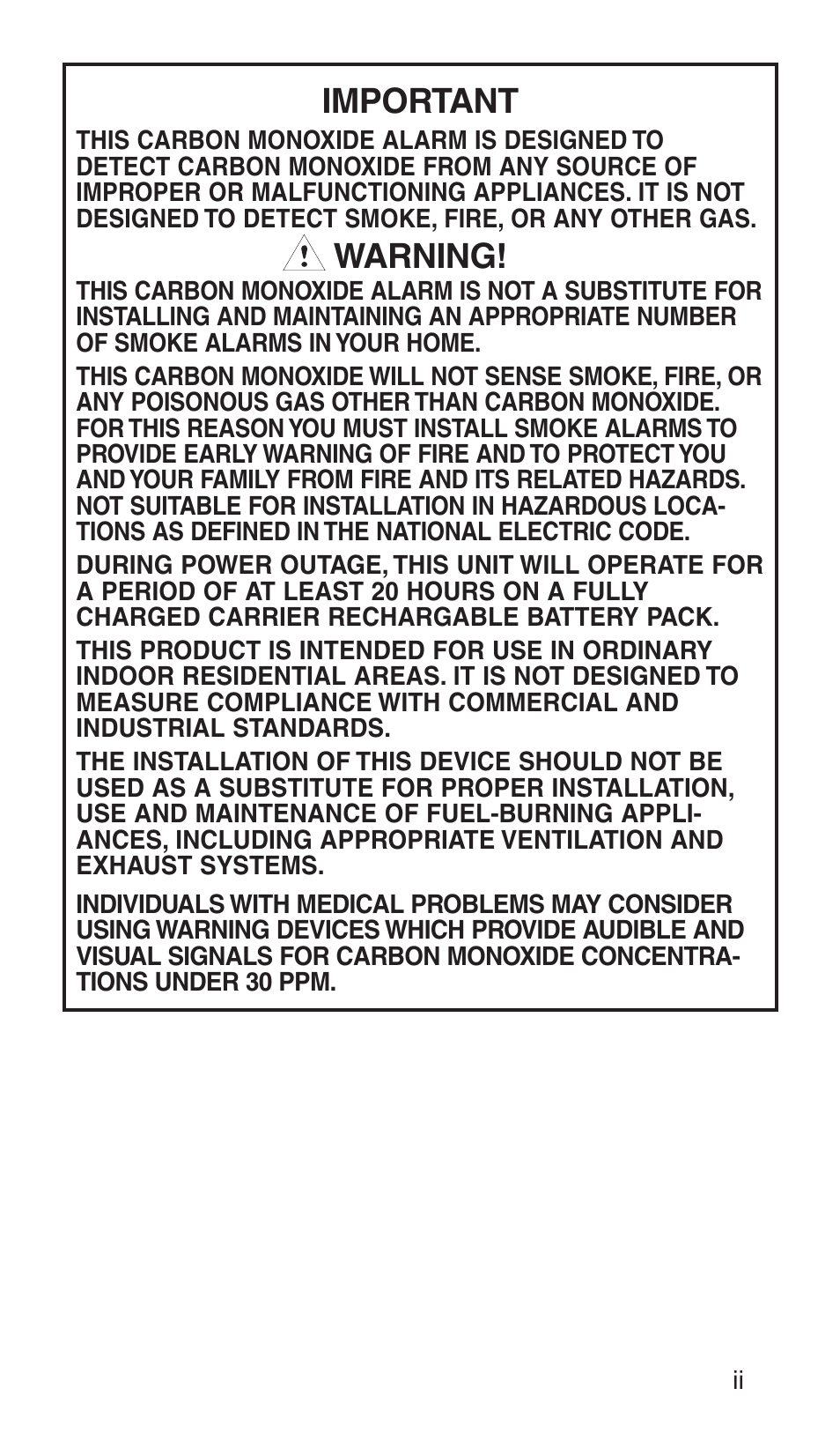 Important, Warning | Kidde KN-COPP-3-RC User Manual | Page 3 / 35