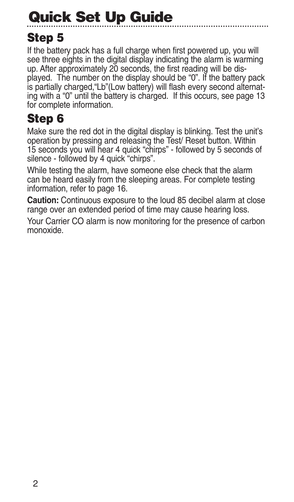 Quick set up guide | Kidde KN-COPP-3-RC User Manual | Page 5 / 35