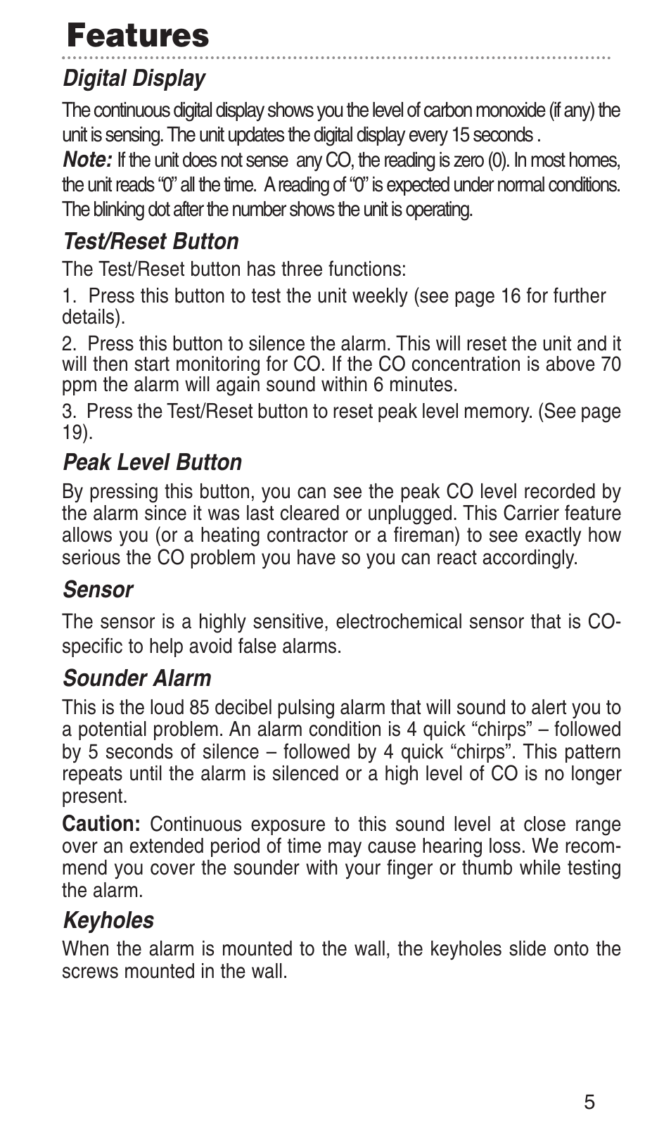 Features | Kidde KN-COPP-3-RC User Manual | Page 8 / 35