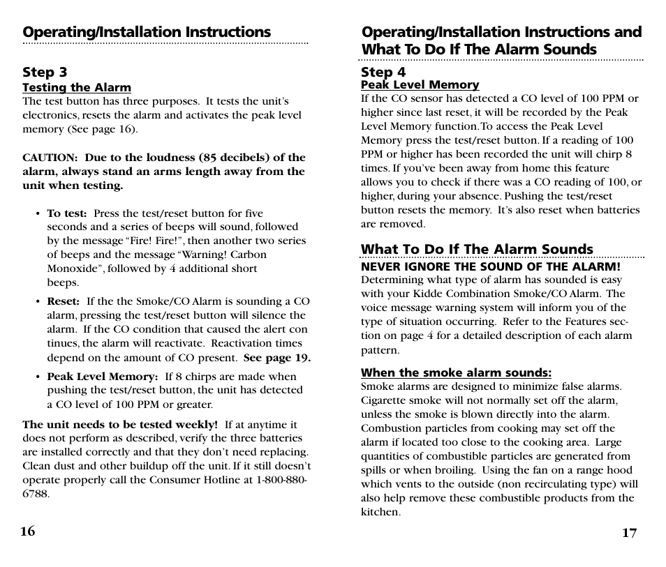 Operating/installation instructions | Kidde KN-COSM-B User Manual | Page 10 / 18
