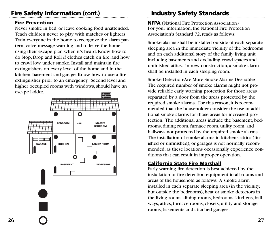 Industry safety standards, Fire safety information (cont.) | Kidde KN-COSM-B User Manual | Page 15 / 18