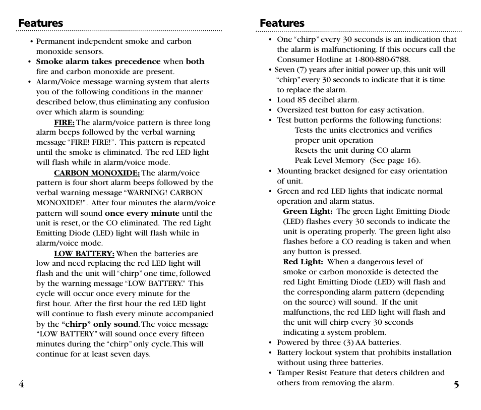Features | Kidde KN-COSM-B User Manual | Page 4 / 18