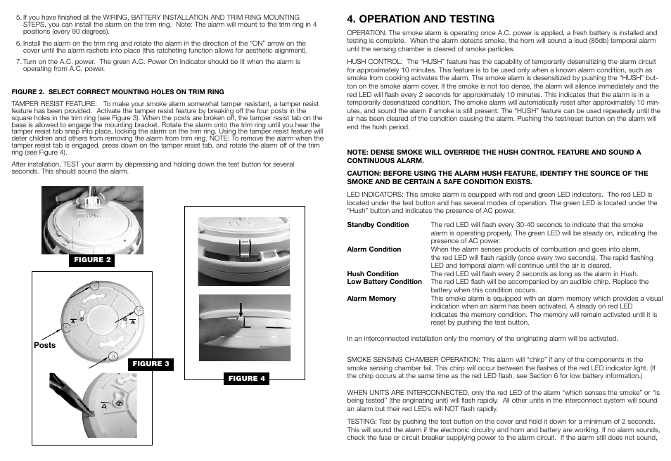 Operation and testing | Kidde PI 2000 User Manual | Page 4 / 7