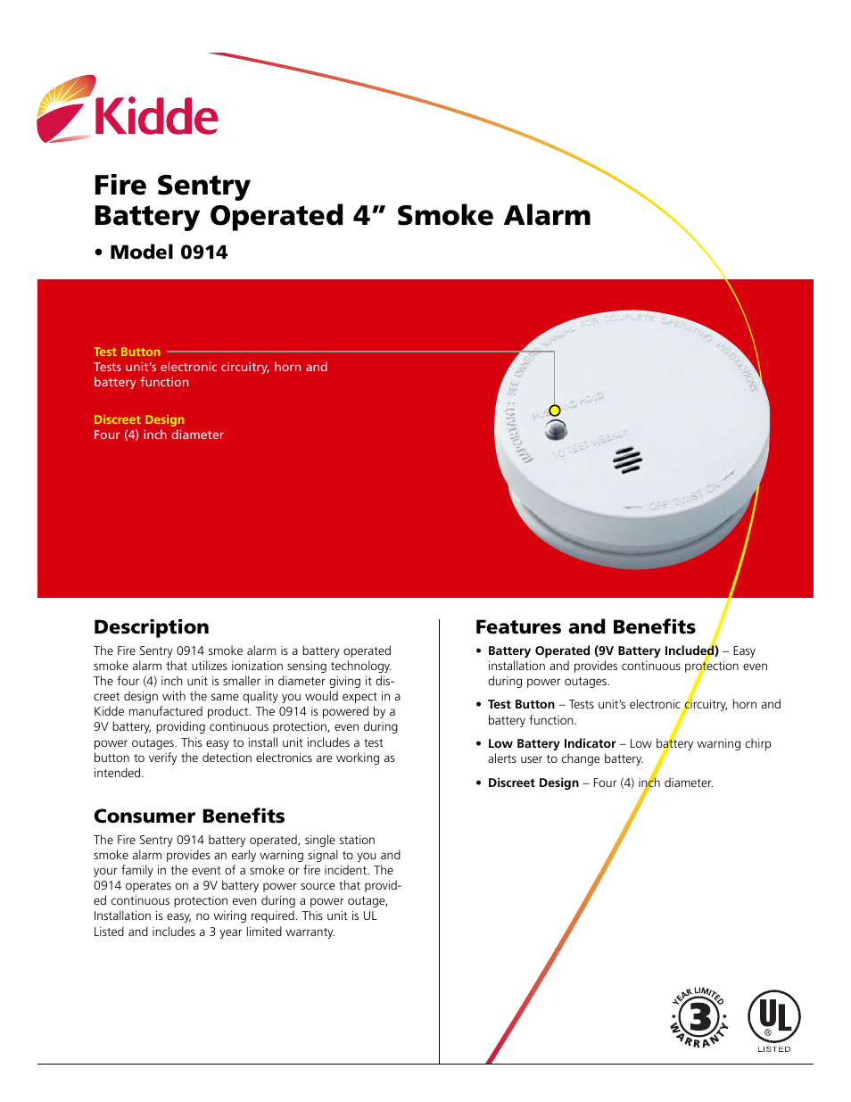 Kidde 914 User Manual | 2 pages