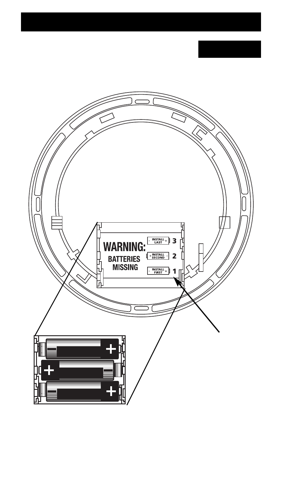 Back, Product view, Battery chamber battery placement 3 | Kidde KN-COSMXTR-B User Manual | Page 5 / 33
