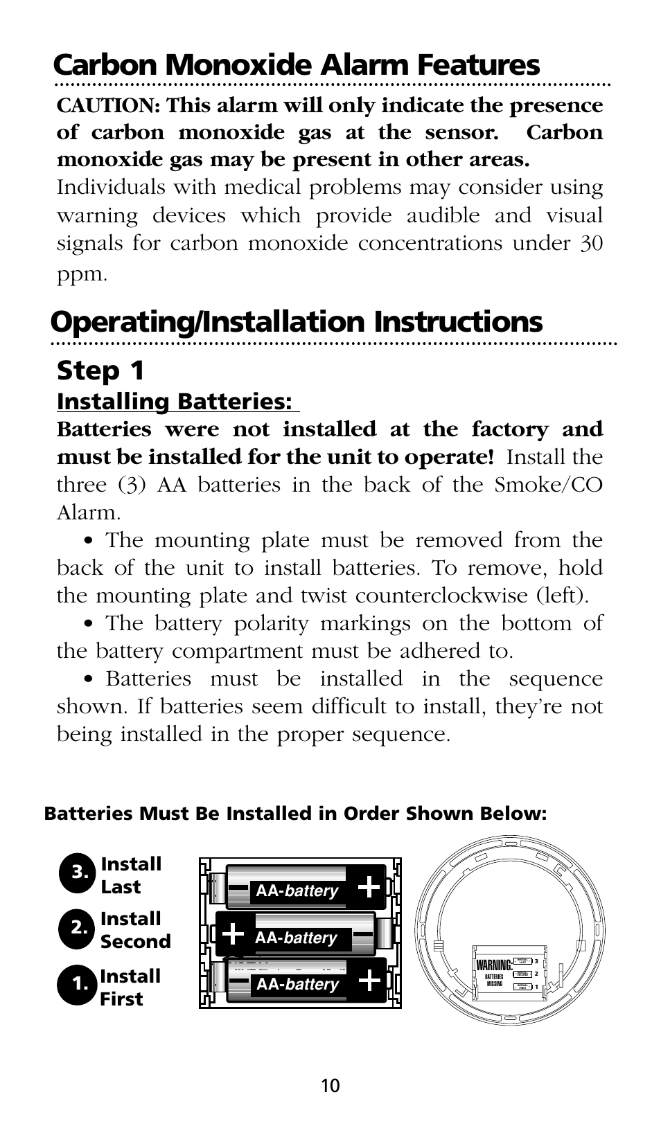 Step 1 | Kidde SMOKE AND CARBON MONOXIDE ALARM User Manual | Page 10 / 106