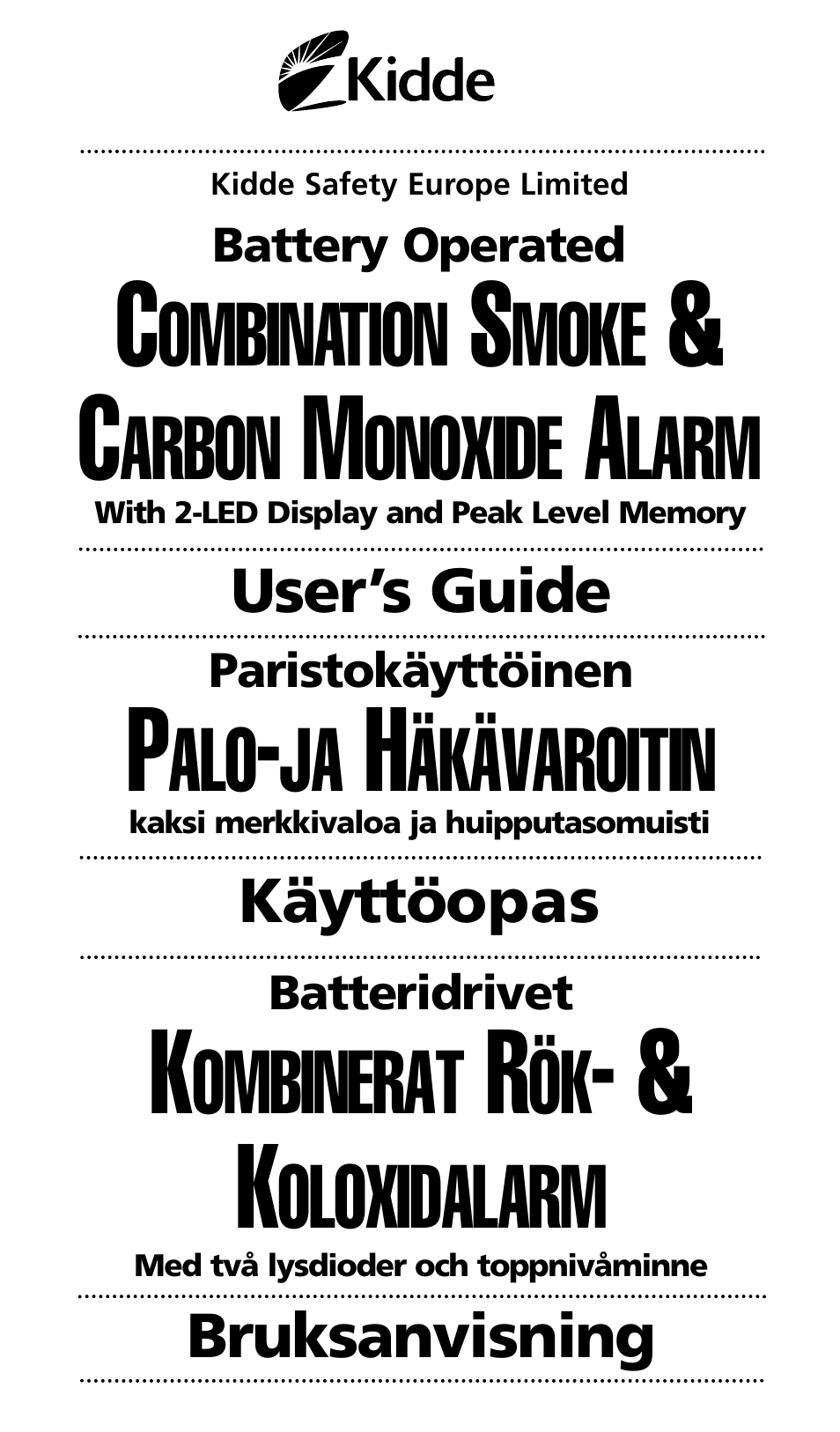 Kidde SMOKE AND CARBON MONOXIDE ALARM User Manual | Page 106 / 106