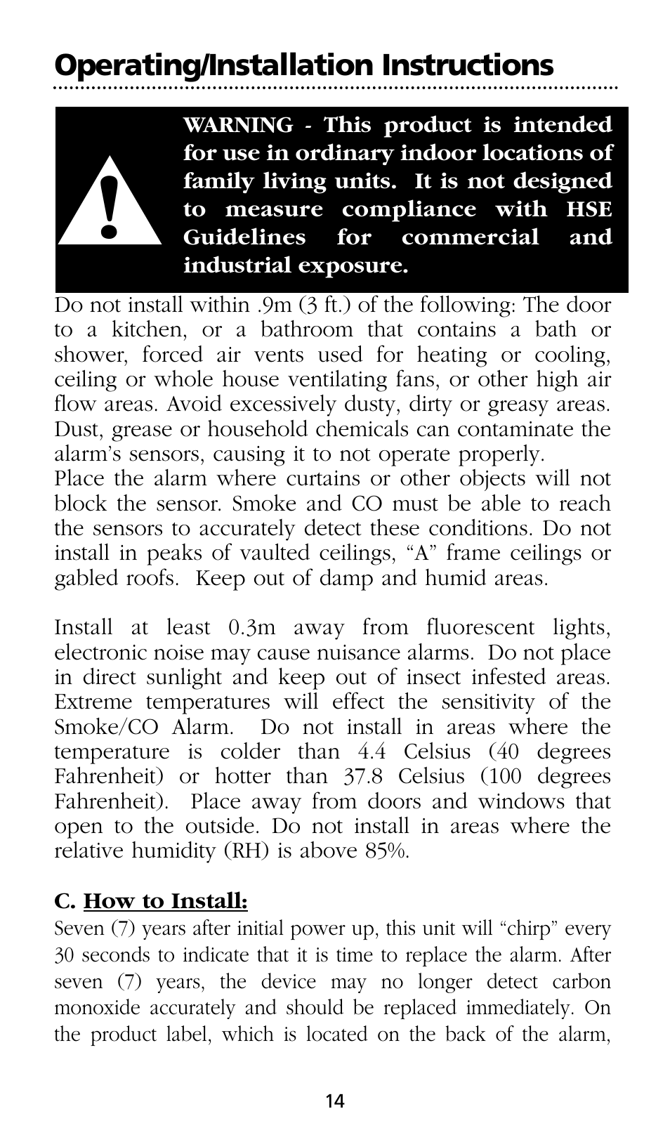 Kidde SMOKE AND CARBON MONOXIDE ALARM User Manual | Page 14 / 106