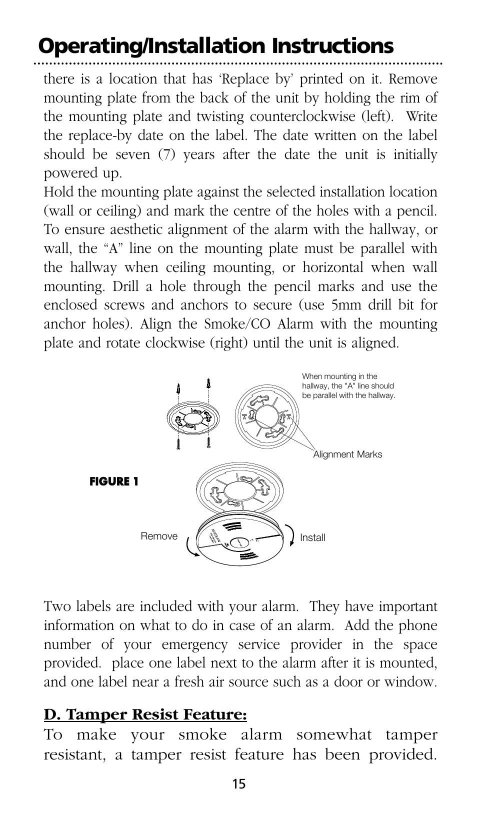 Operating/installation instructions | Kidde SMOKE AND CARBON MONOXIDE ALARM User Manual | Page 15 / 106