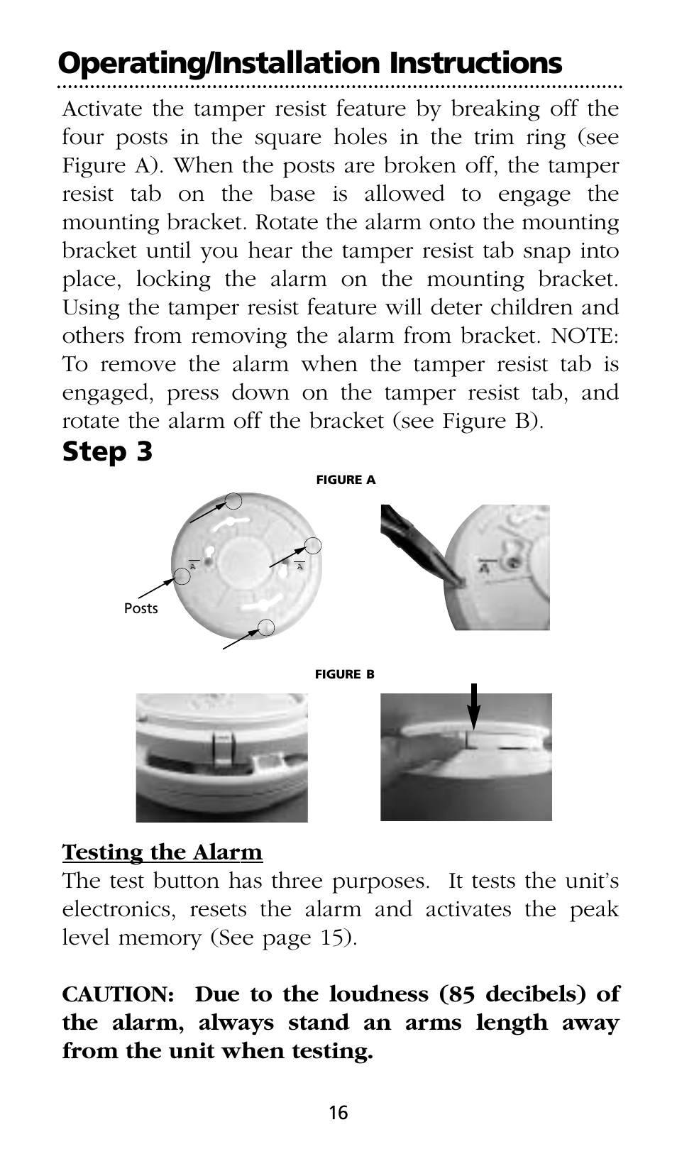 Operating/installation instructions, Step 3 | Kidde SMOKE AND CARBON MONOXIDE ALARM User Manual | Page 16 / 106