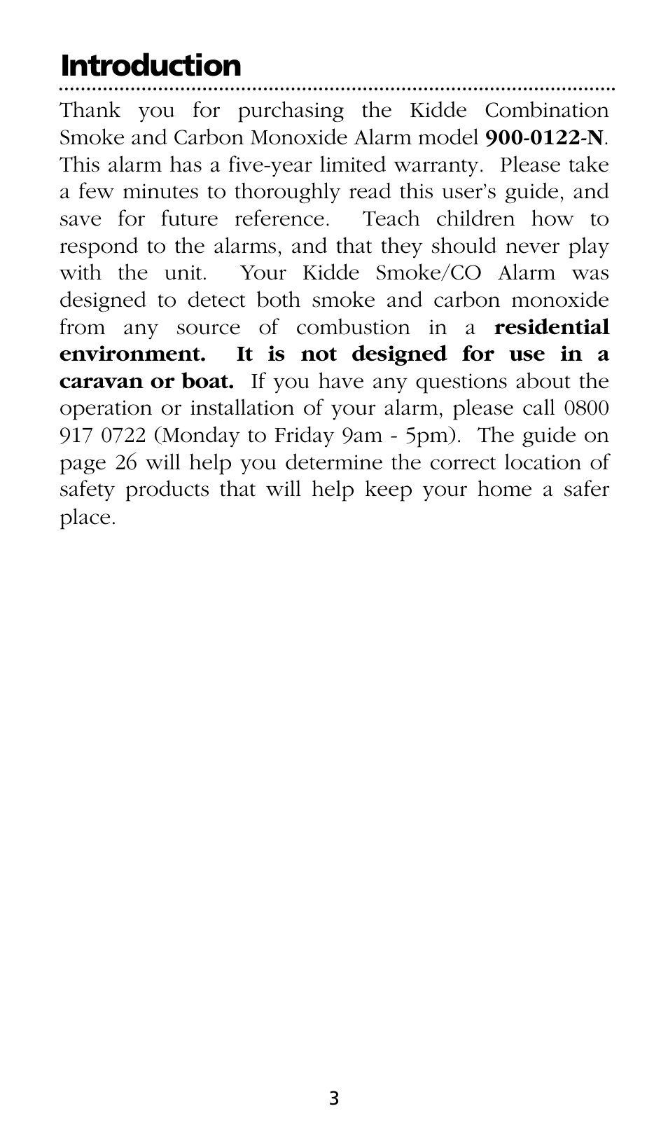 Introduction | Kidde SMOKE AND CARBON MONOXIDE ALARM User Manual | Page 3 / 106