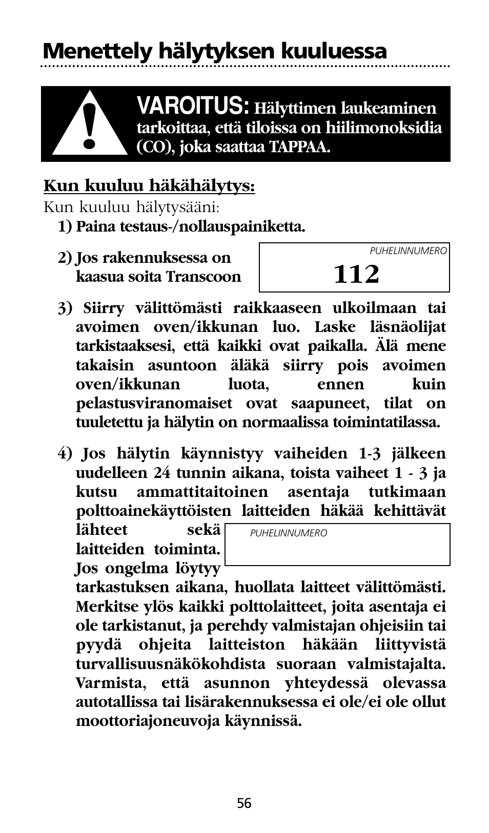 Kidde SMOKE AND CARBON MONOXIDE ALARM User Manual | Page 56 / 106