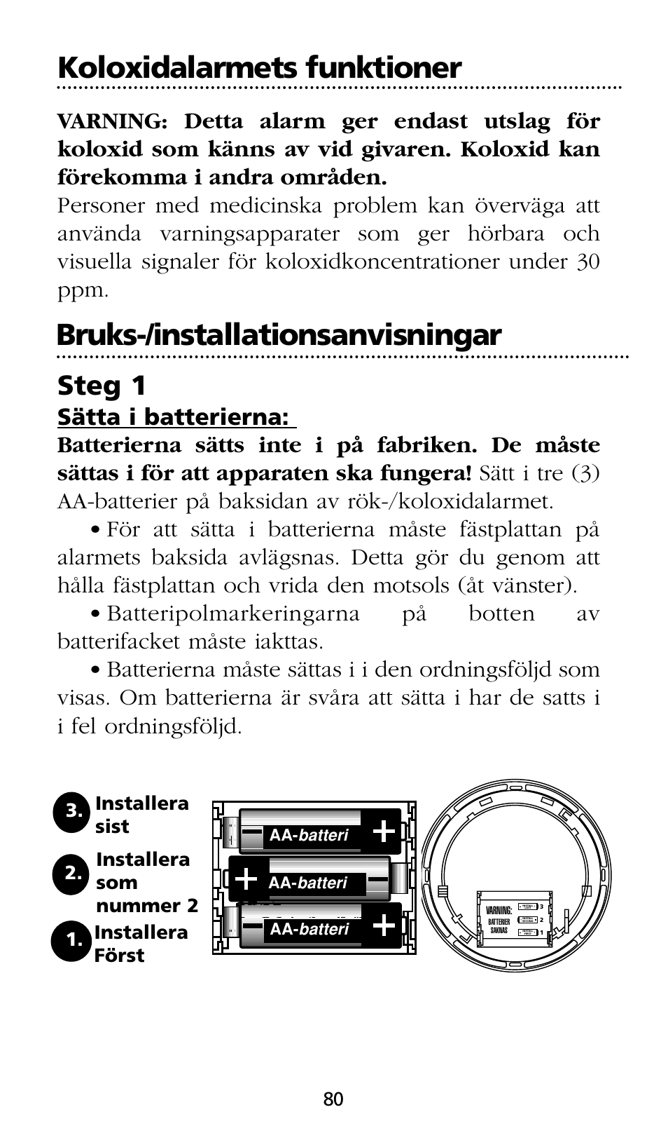 Steg 1 | Kidde SMOKE AND CARBON MONOXIDE ALARM User Manual | Page 80 / 106