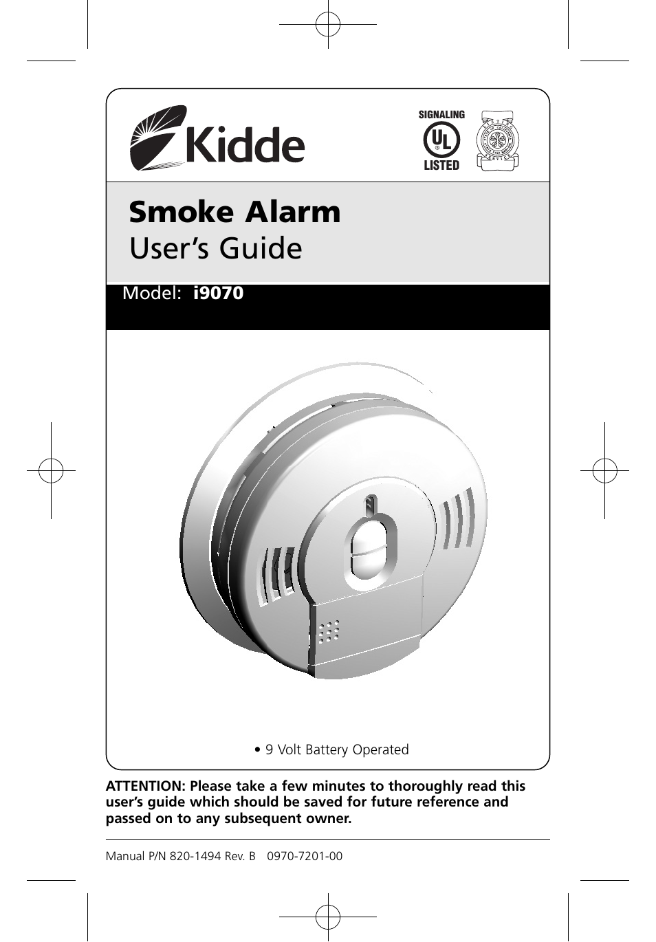 Kidde I9070 User Manual | 17 pages