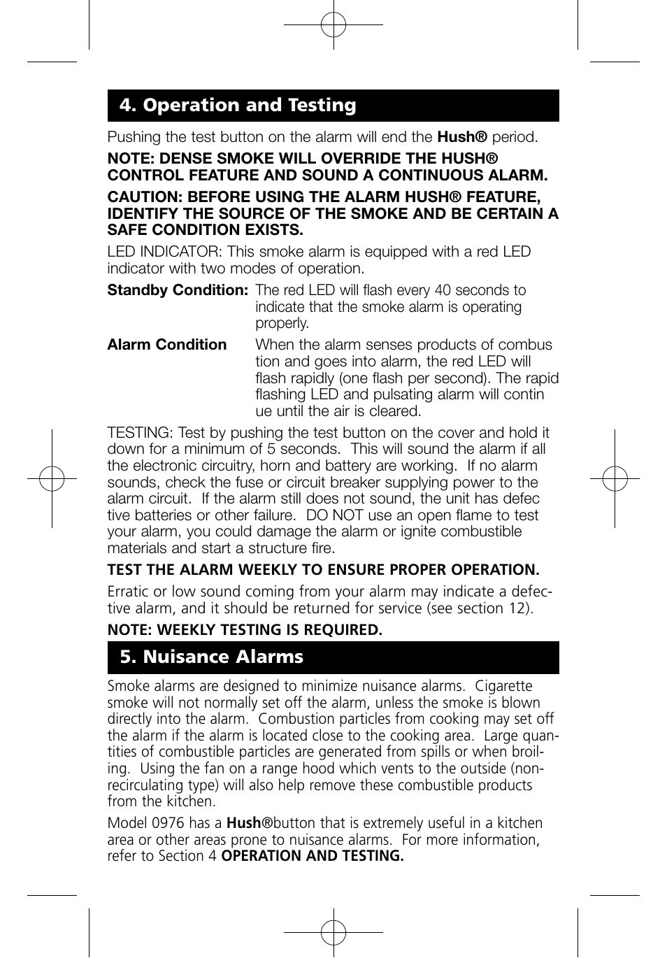 Operation and testing, Nuisance alarms | Kidde I9070 User Manual | Page 10 / 17