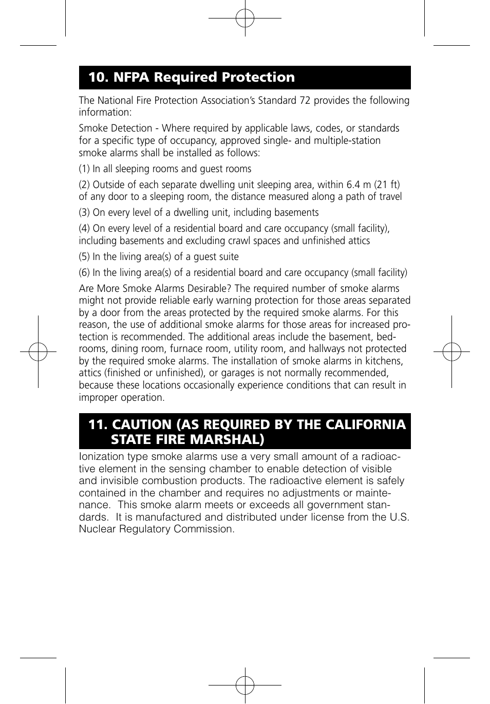 Nfpa required protection | Kidde I9070 User Manual | Page 15 / 17