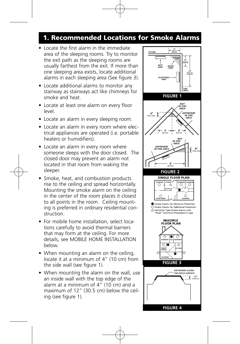 Recommended locations for smoke alarms | Kidde I9070 User Manual | Page 5 / 17