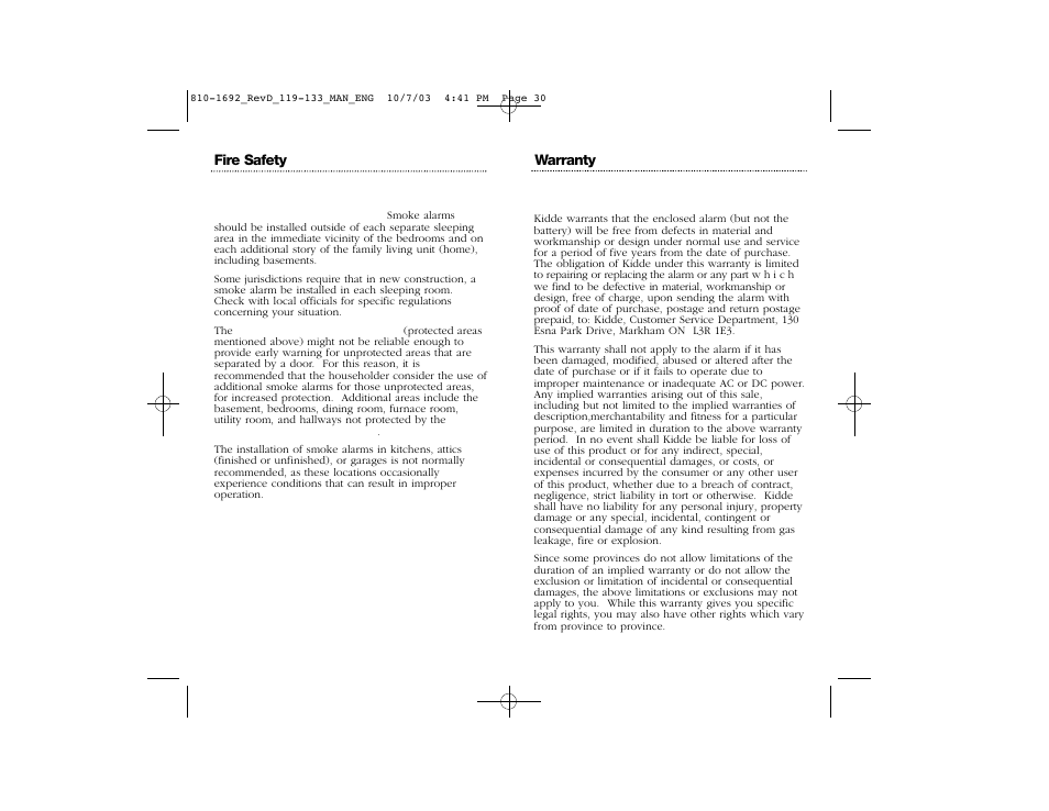 Kidde KN-COSM-IBCA User Manual | Page 17 / 18