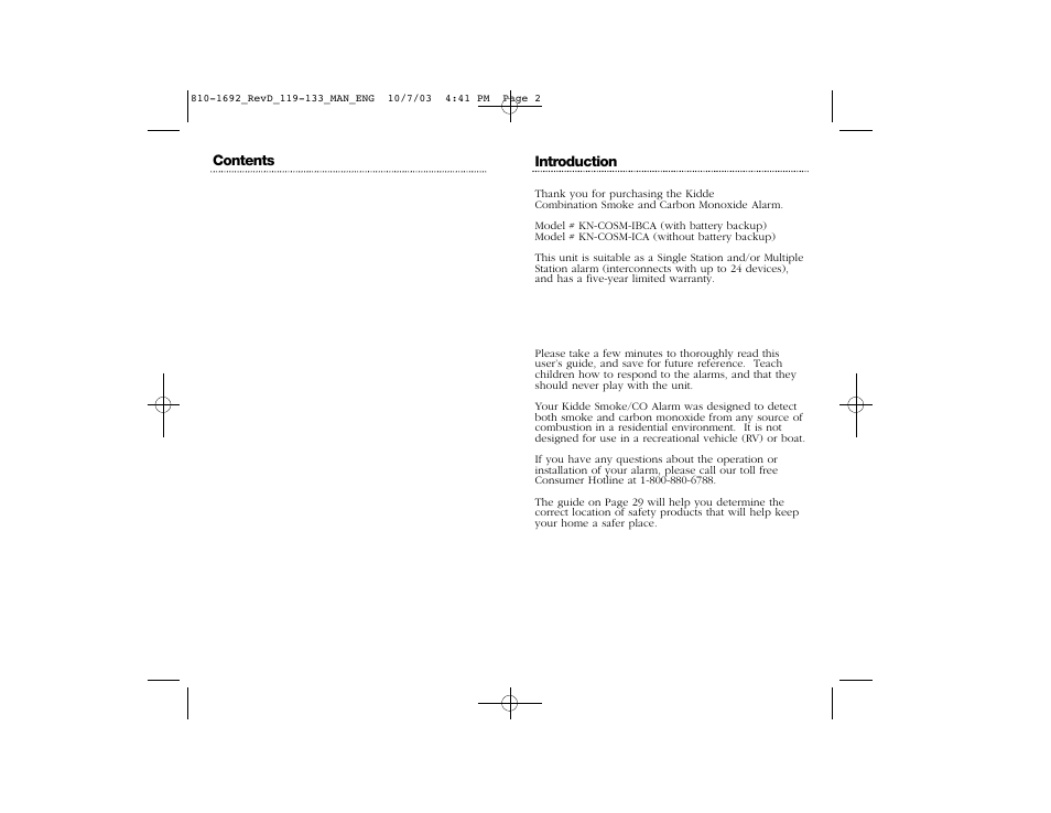 Kidde KN-COSM-IBCA User Manual | Page 2 / 18