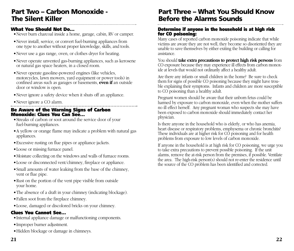 Part two – carbon monoxide - the silent killer | Kidde KN-COB-DP-H User Manual | Page 12 / 19