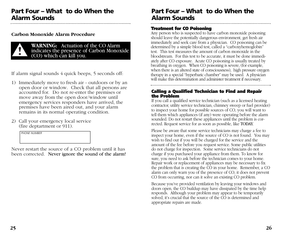 Part four – what to do when the alarm sounds | Kidde KN-COB-DP-H User Manual | Page 14 / 19