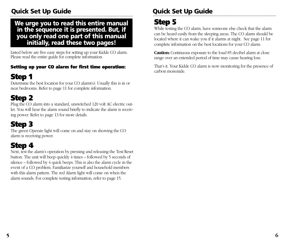 Step 1, Step 2, Step 3 | Step 4, Step 5 | Kidde KN-COB-DP-H User Manual | Page 4 / 19