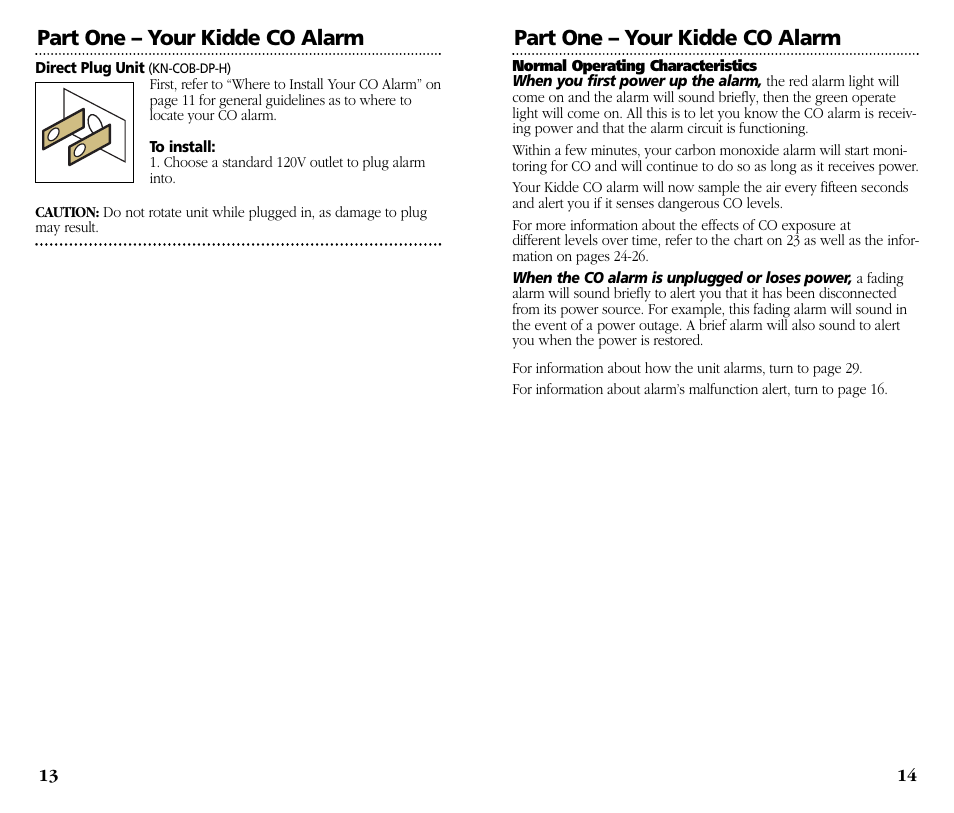 Part one – your kidde co alarm | Kidde KN-COB-DP-H User Manual | Page 8 / 19