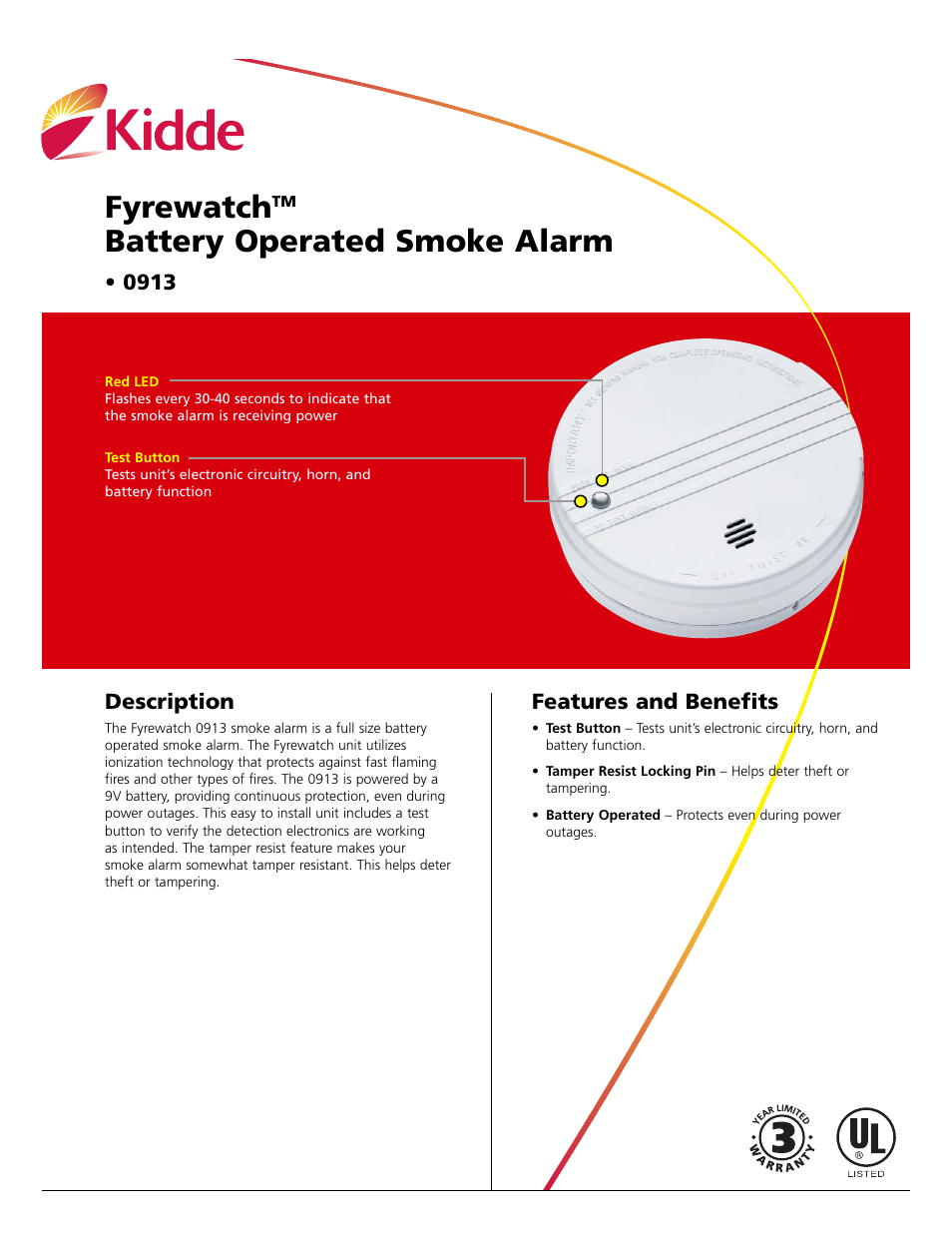 Kidde Fyrewatch 0913 User Manual | 2 pages